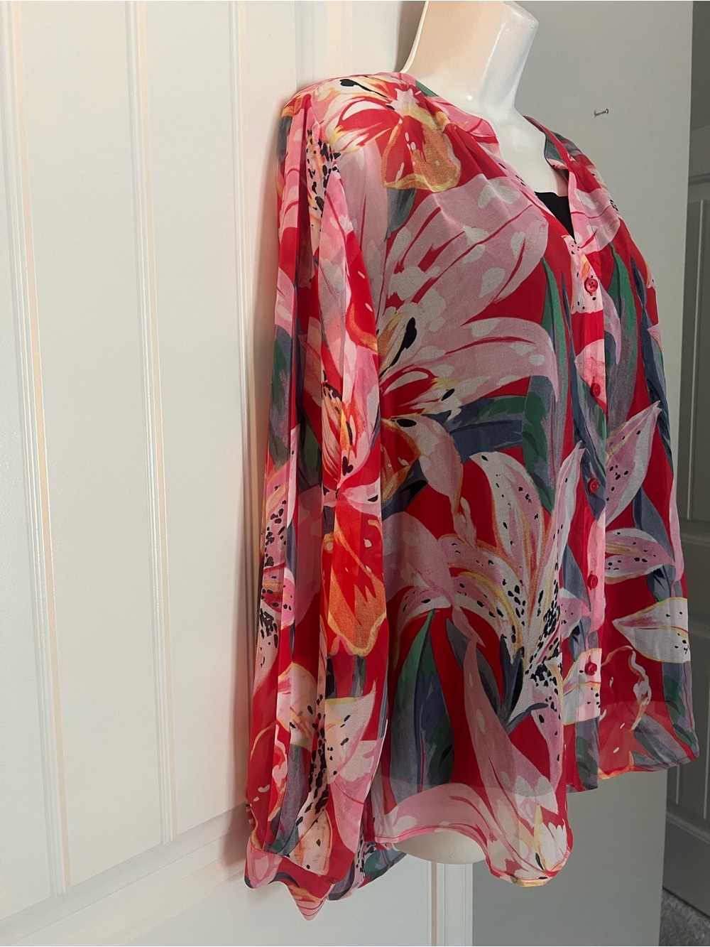 NWOT CHICOS DREAMY LILY TOP BLOUSE SZ 2/12/LG MSRP $99 - Picture 5 of 12